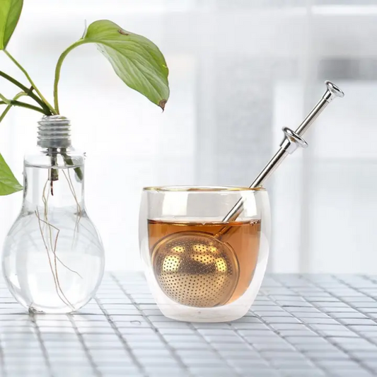 push-handle stainless steel tea infuser