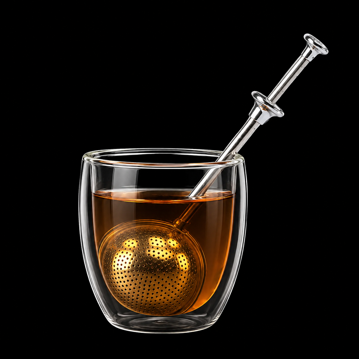 push handle stainless steel tea infuser
