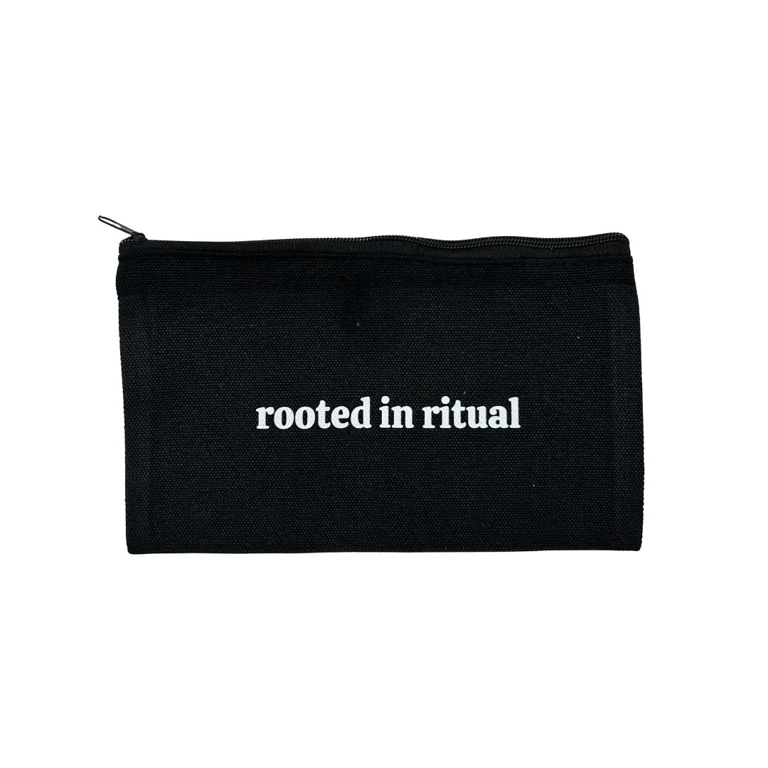 botanical canvas pouch for loose leaf herbal tea storage and gifting berry kissed bliss