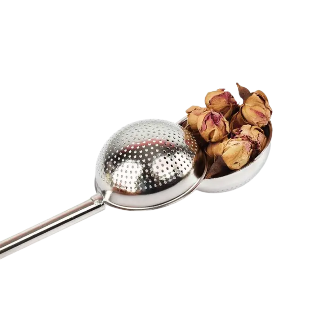 push-handle stainless steel tea infuser