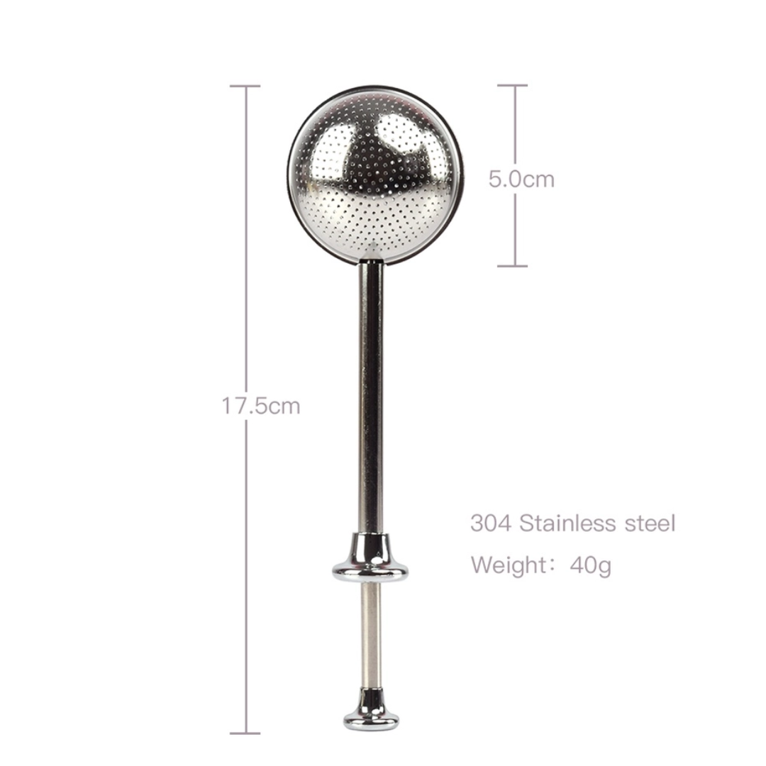 push-handle stainless steel tea infuser