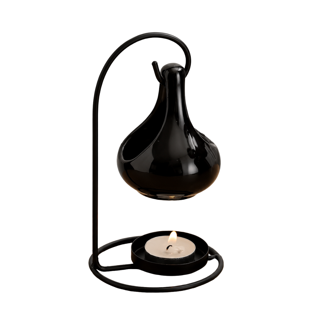 black hanging decorative oil and wax burner tealight powered home fragrance berry kissed bliss