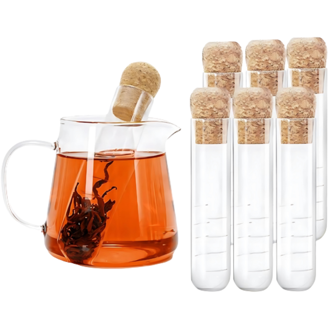 glass tea infuser jar with cork lid for loose leaf herbal tea berry kissed bliss