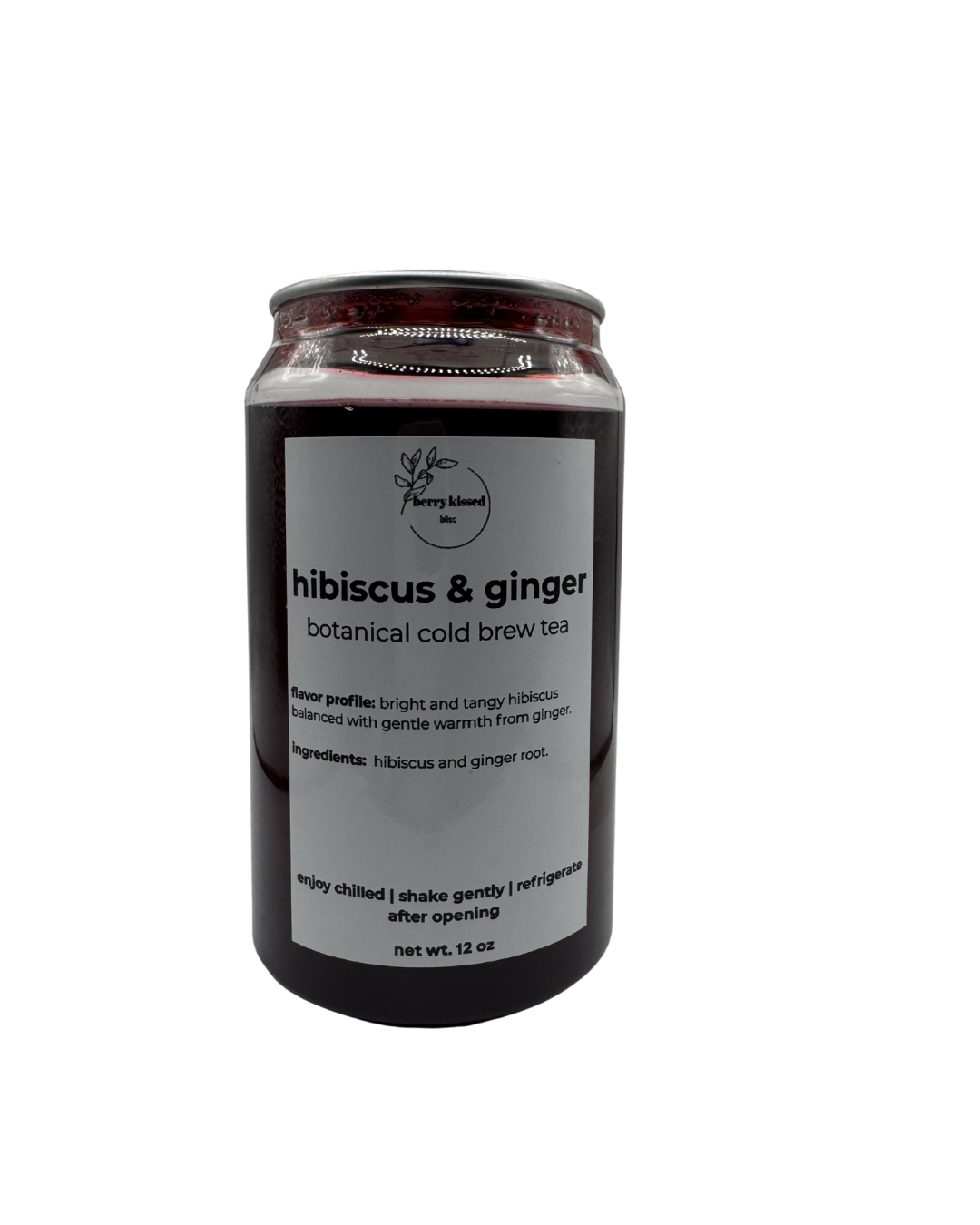 hibiscus ginger cold brew herbal tea with hibiscus and fresh ginger berry kissed bliss