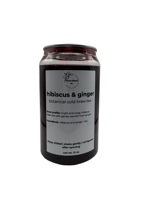 hibiscus ginger cold brew herbal tea with hibiscus and fresh ginger berry kissed bliss
