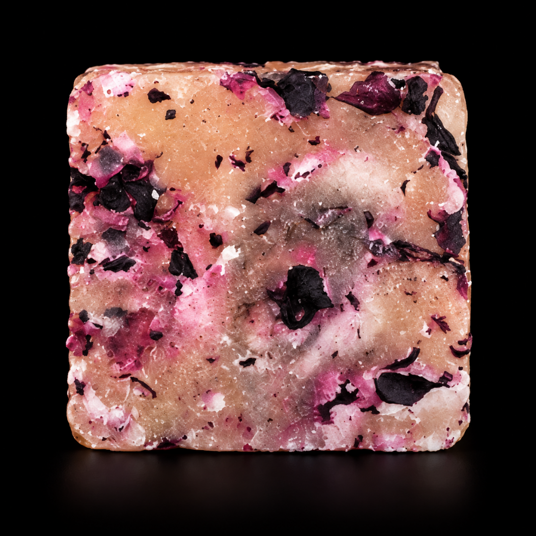 Hibiscus gourmet honey sugar cube made with cane sugar, honey, and hibiscus