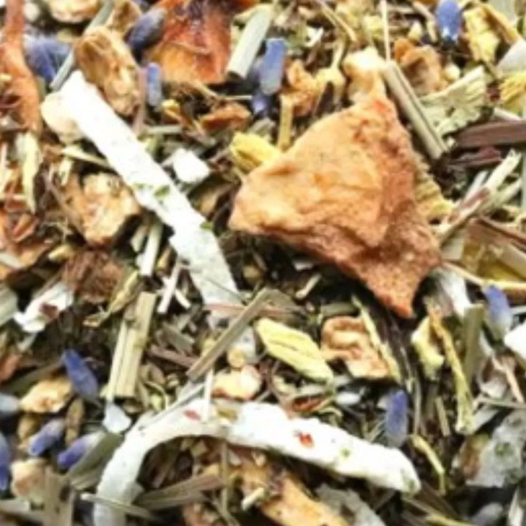 lemon lavender loose leaf herbal tea with lemon verbena lavender and chamomile berry kissed bliss