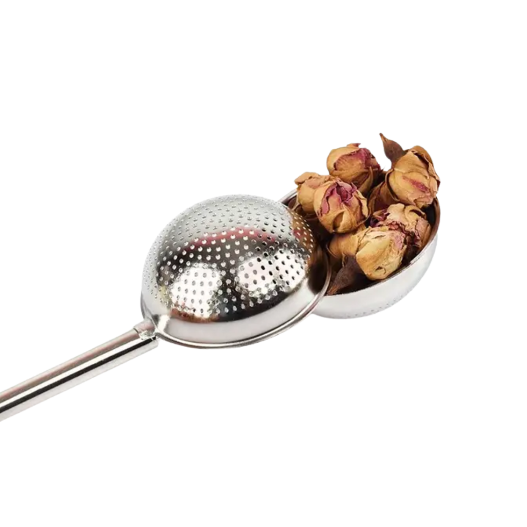 push handle stainless steel loose leaf tea infuser berry kissed bliss