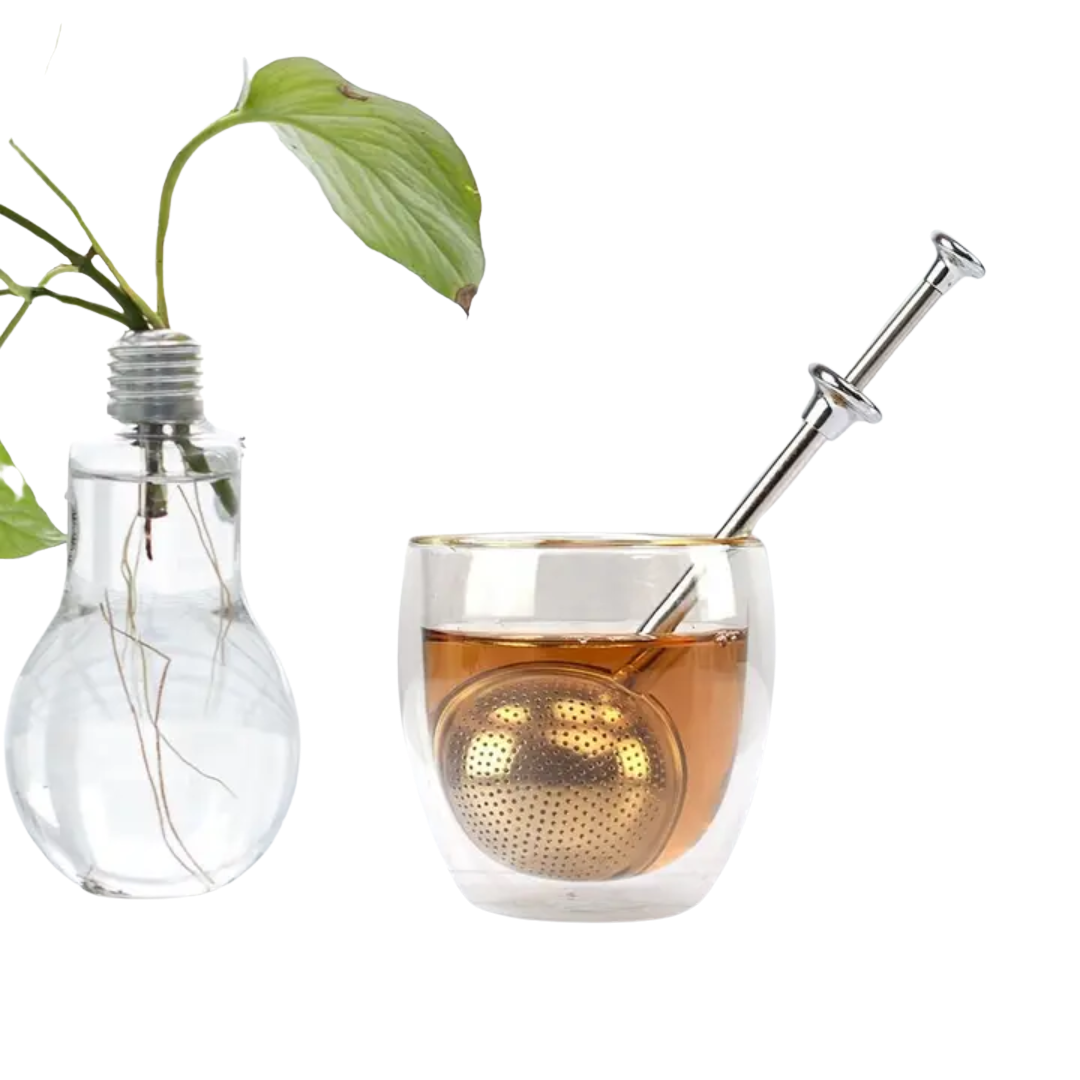 push handle stainless steel tea infuser