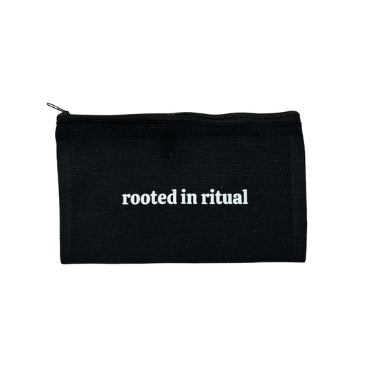 botanical canvas pouch for loose leaf herbal tea storage and gifting berry kissed bliss