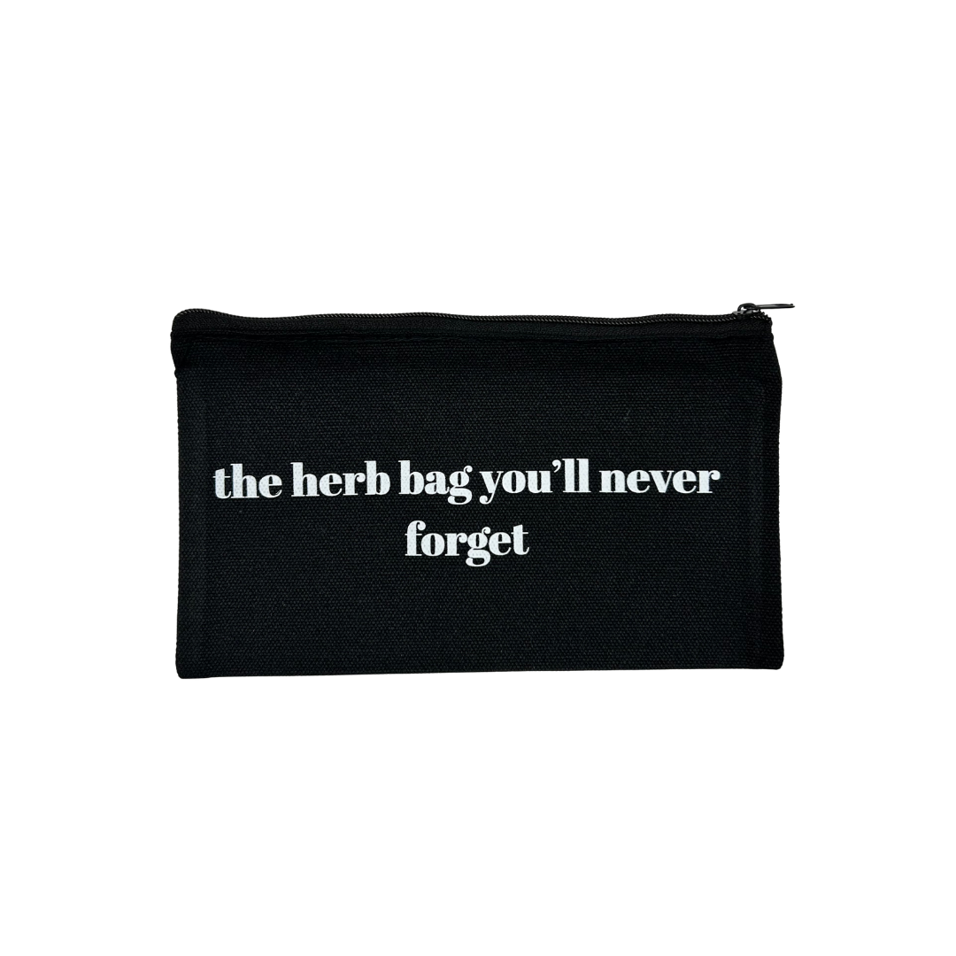 botanical canvas pouch for loose leaf herbal tea storage and gifting berry kissed bliss